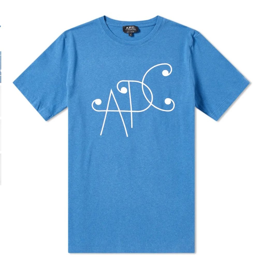 A.P.C. Blue Short Sleeve Tee - Picture 4 of 6